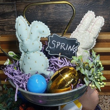 Shabby Bunnies Tiered Tray Set - Forever Stitches