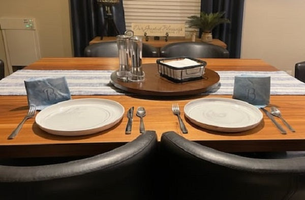 Hand Dyed Napkins in Blu Sky - Forever Stitches