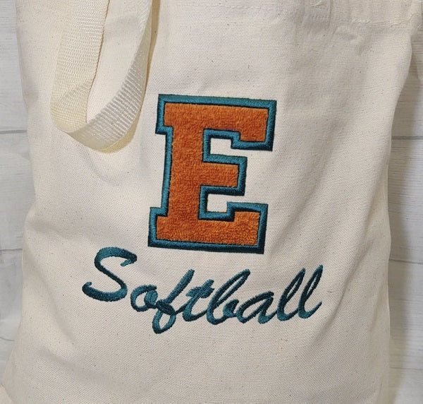 Faux Chenille Letter Tote Bag - Forever Stitches