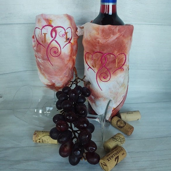 Hand Dyed Napkins in Sunset Colors - Forever Stitches