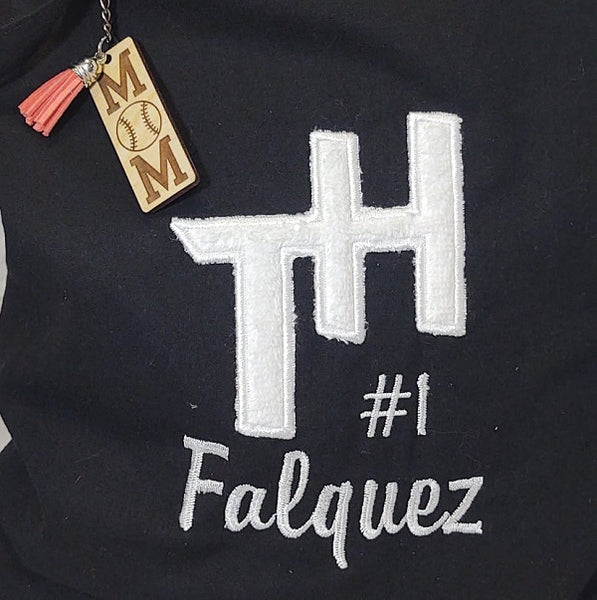 TH Faux Chenille Letter Tote Bag - Forever Stitches