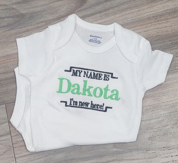 I'm New Here Onsie - Forever Stitches