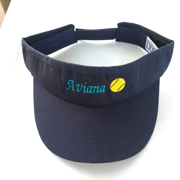 Black Softball Visor - Forever Stitches